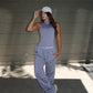 Set gris top cuello alto pant largo Iconic