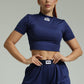 Set casual top manga corta pant largo Iconic Navy